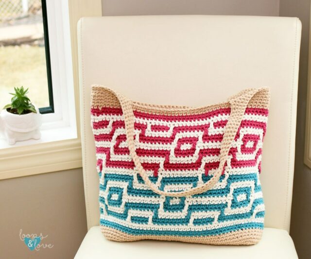 Mosaic Beach Tote Bag by Loops and Love Crochet