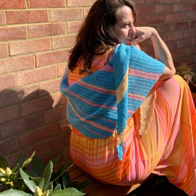 Slice of Sunrise Shawl by Dora Does