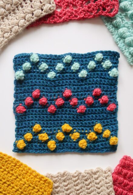 Bobble Chevron Pattern, Knitting with Chopstitcks