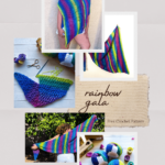 Rainbow Gala Crochet Asymmetrical Shawl Pattern by Itchin' for some Stitchin'