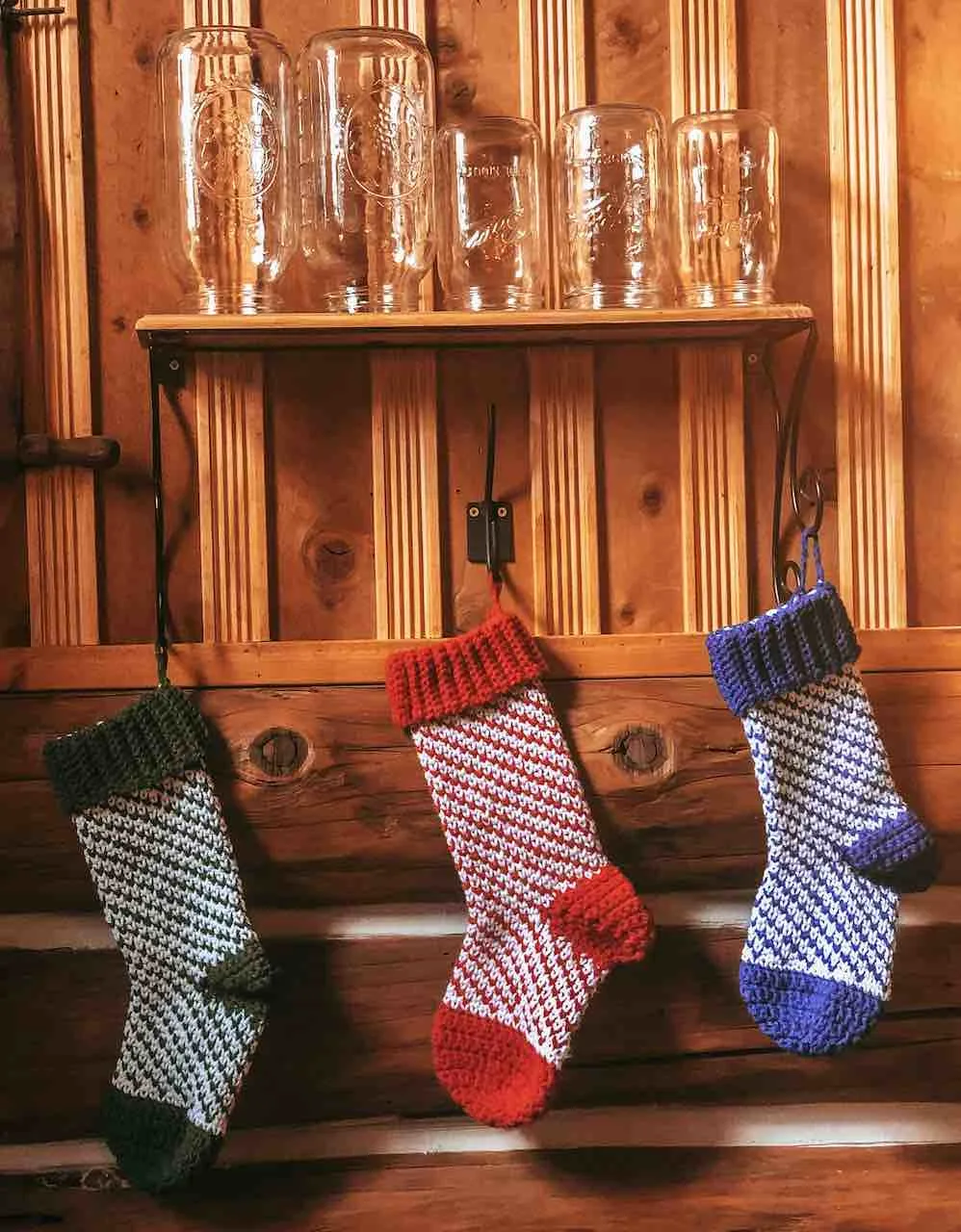 Stripes of Love Crochet Christmas Stocking