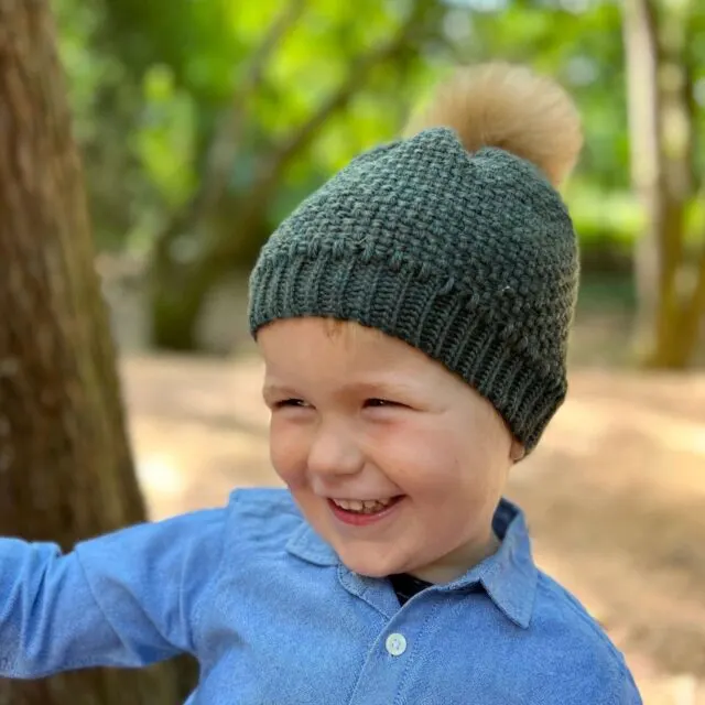 Herringbone Moss Stitch Crochet Beanie