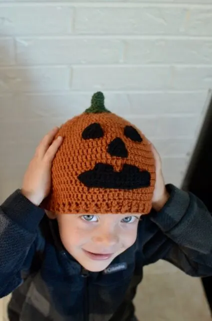 Crochet Jack O' Lantern Hat