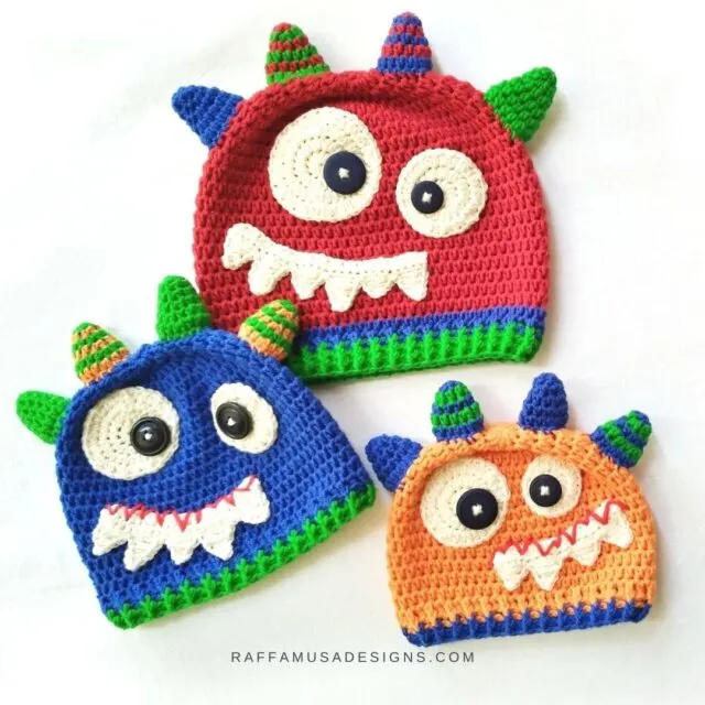 Monster Baby Hat by Raffamusa Designs