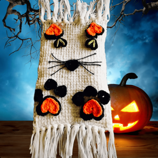 Cat Crochet Hand Towel by BeeOutrageous