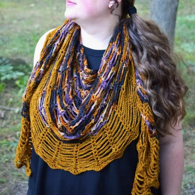 Crescent Web Shawl