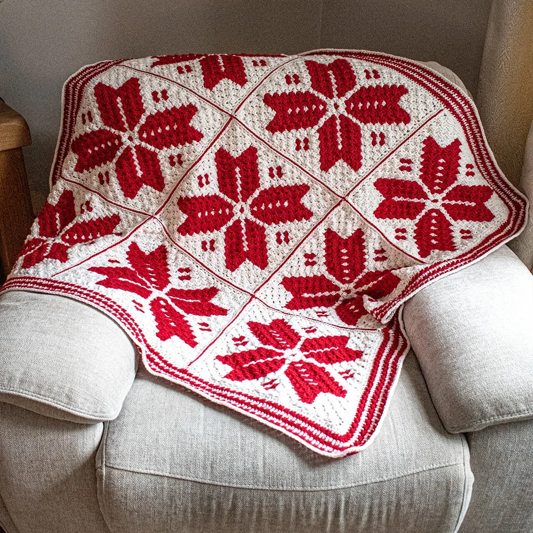 Nordic Snowflake Crochet Afghan by Sunflower Cottage Crochet