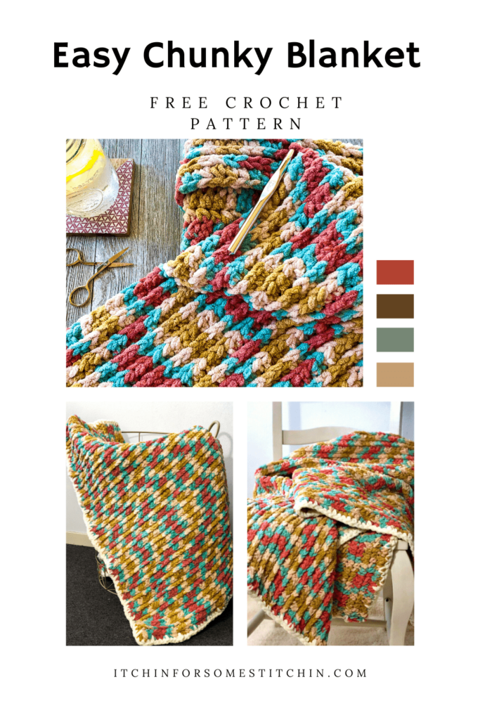 Easy Chunky Crochet Blanket Pin 4