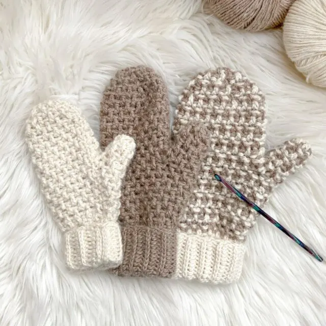Alpaca Crochet Mittens by Ned & Mimi