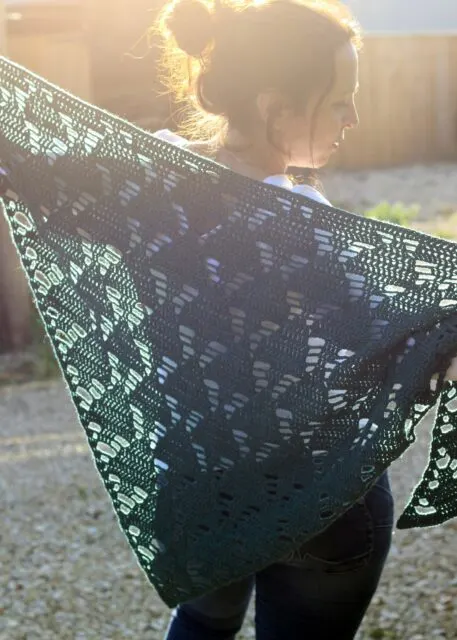 Under the tree crochet shawl by Dora Does