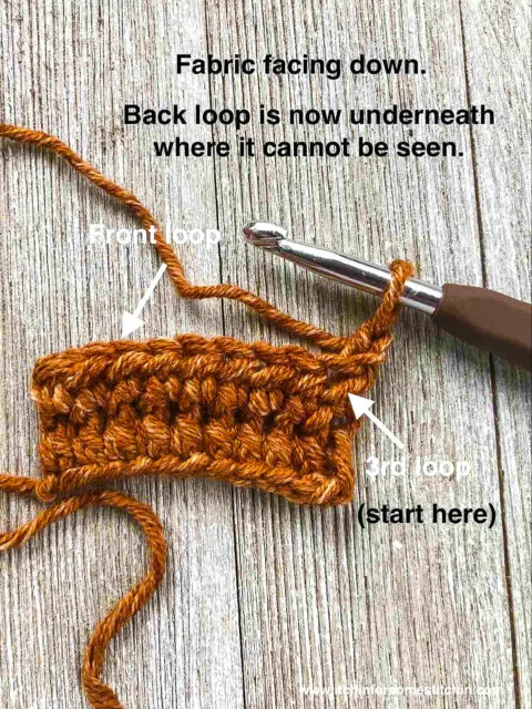 How to crochet in the 3rd loop step 2