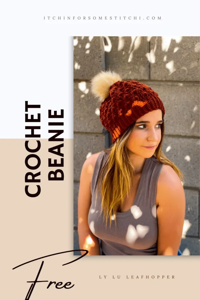Free Crochet Pattern: Leafhopper Beanie with Leaf-Inspired Cluster