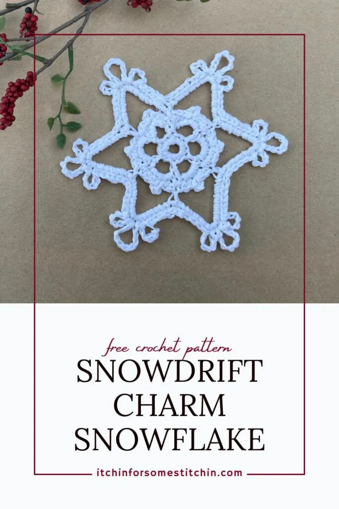 Click here to share the Snowdrift Charm Crochet Snowflake on Pinterest