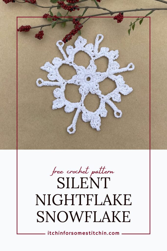 Click here to share the Silent Nightflake crochet snowflake on Pinterest