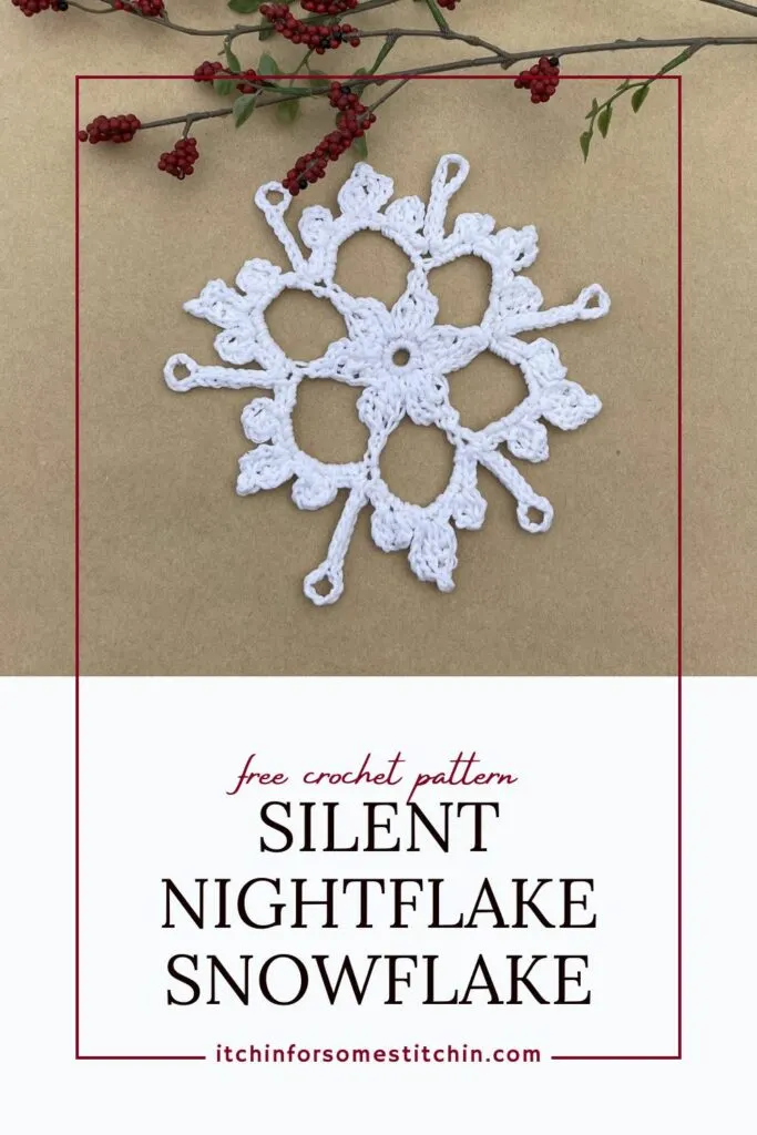 Click here to share the Silent Nightflake crochet snowflake on Pinterest