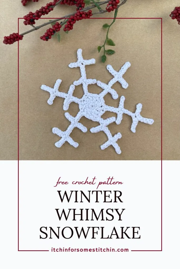 Crochet Snowflake 3 - Winter Whimsy - Pinterest Pin 1