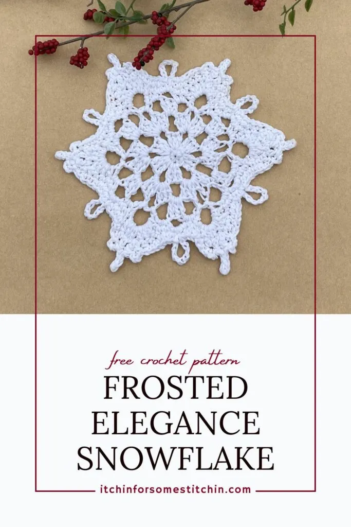 Crochet Snowflake 4 - Frosted Elegance Pinterest Pin 1