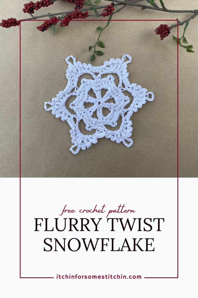 Crochet Snowflake 5 - Flurry Twist Pinterest Pin 1