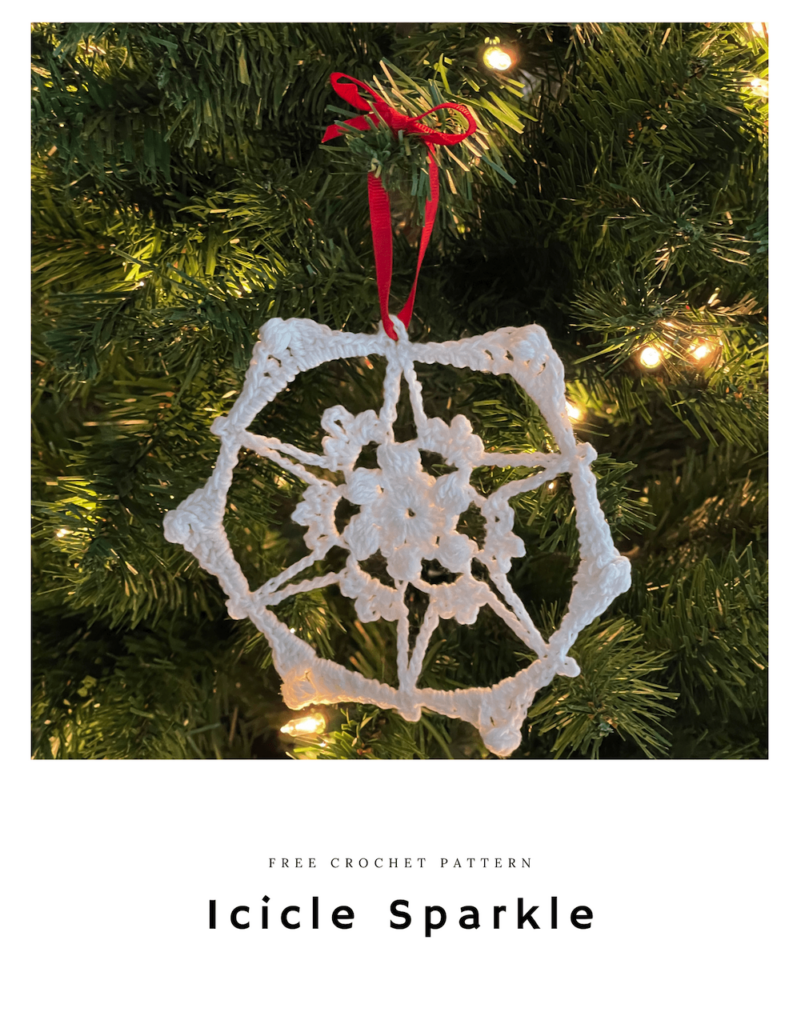 Crochet Snowflake 7 - Icicle Sparkle