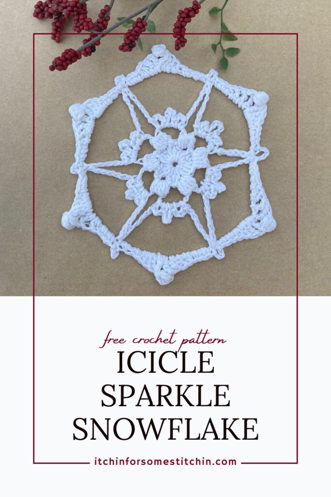 Click here to share Crochet Snowflake 7 - Icicle Sparkle on Pinterest