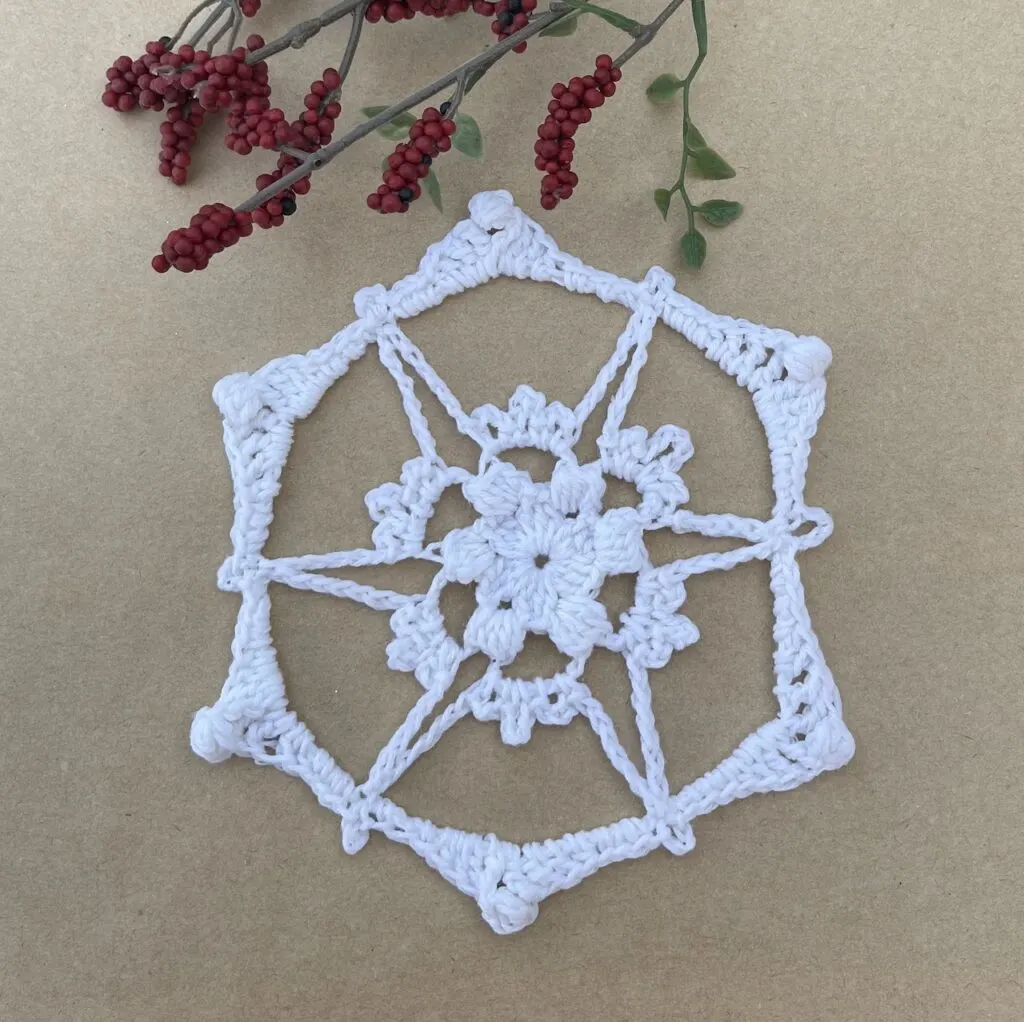 Crochet Snowflake 7 - Icicle Sparkle