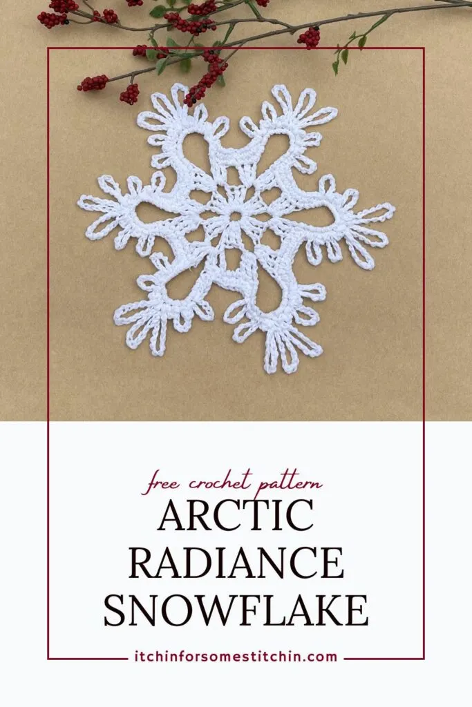 Click here to share the Arctic Radiance crochet snowflake on Pinterest