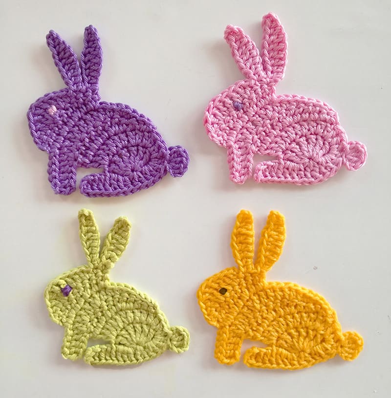 Bunny rabbit crochet applique by Knit & Crochet Blog