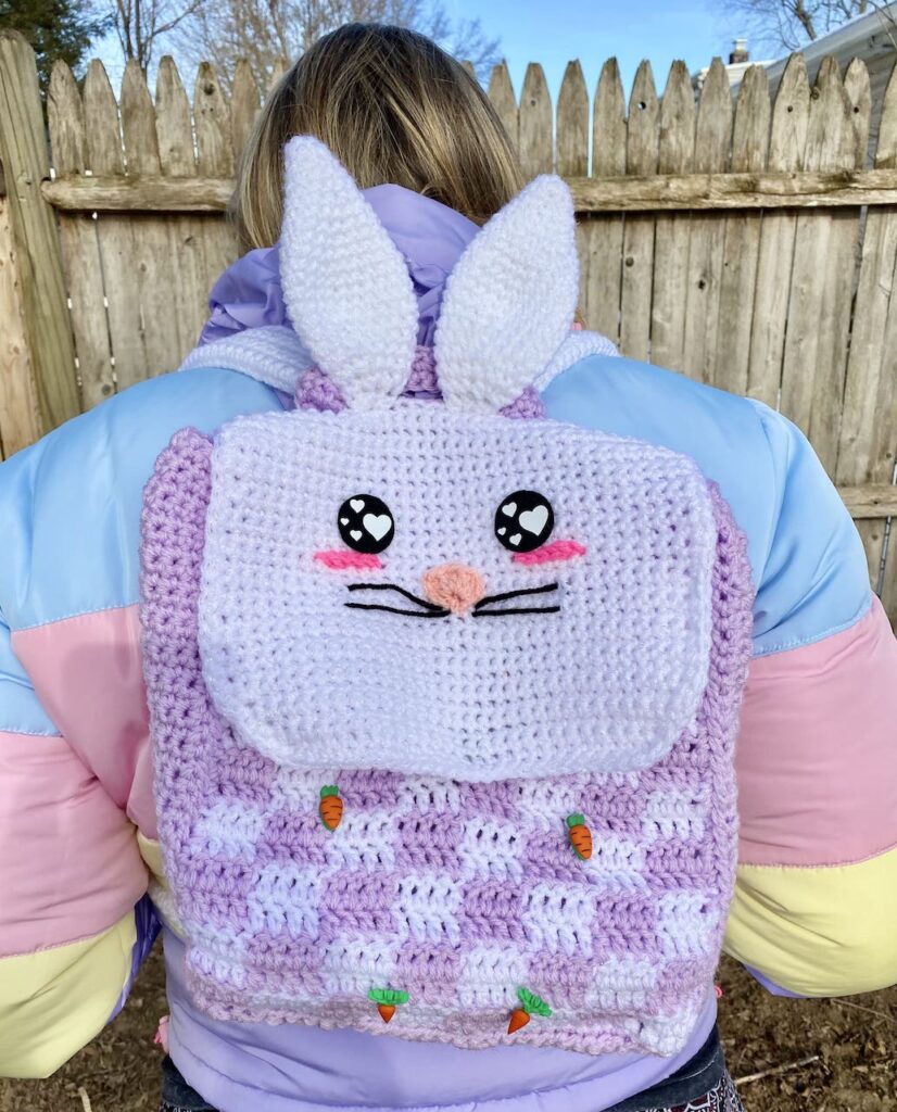 Plaid Bunny Backpack by Crafty Kitty Crochet