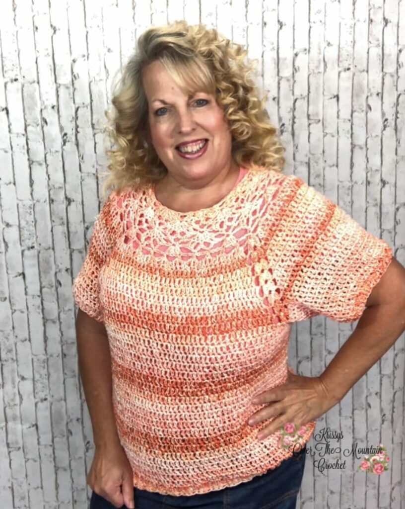 Over Brook Crochet Cotton Tee by Krissy's Over The Mountain Crochet