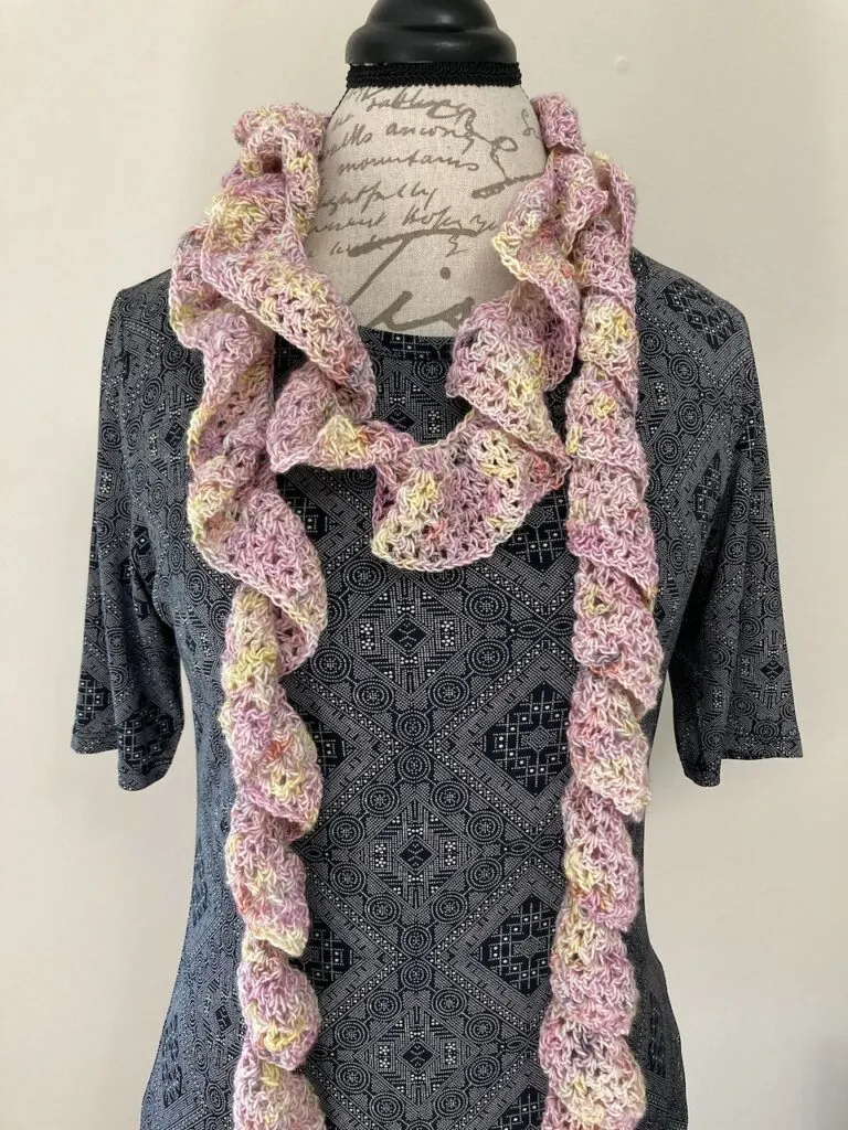 Lovely Ruffle Crochet Scarf by Simply Hooked by Janet