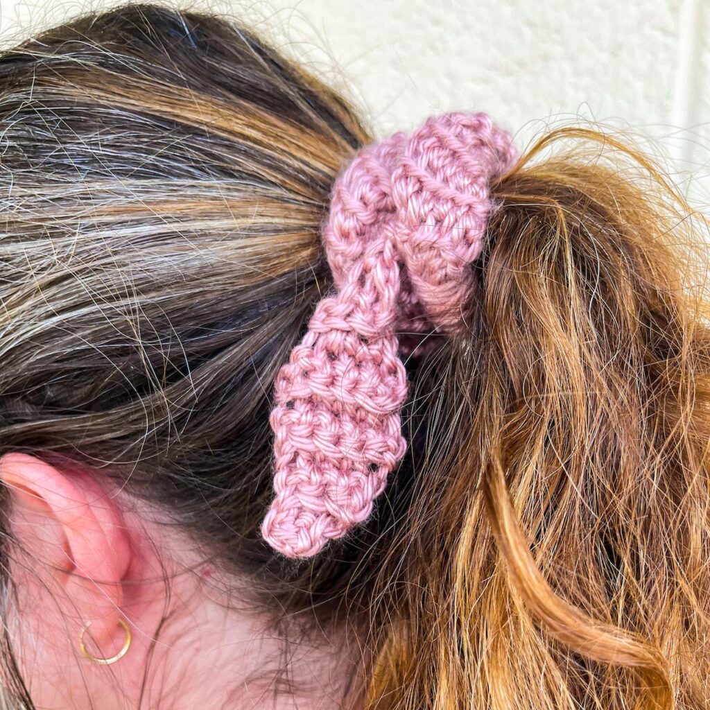 Crochet Scrunchie in Hair