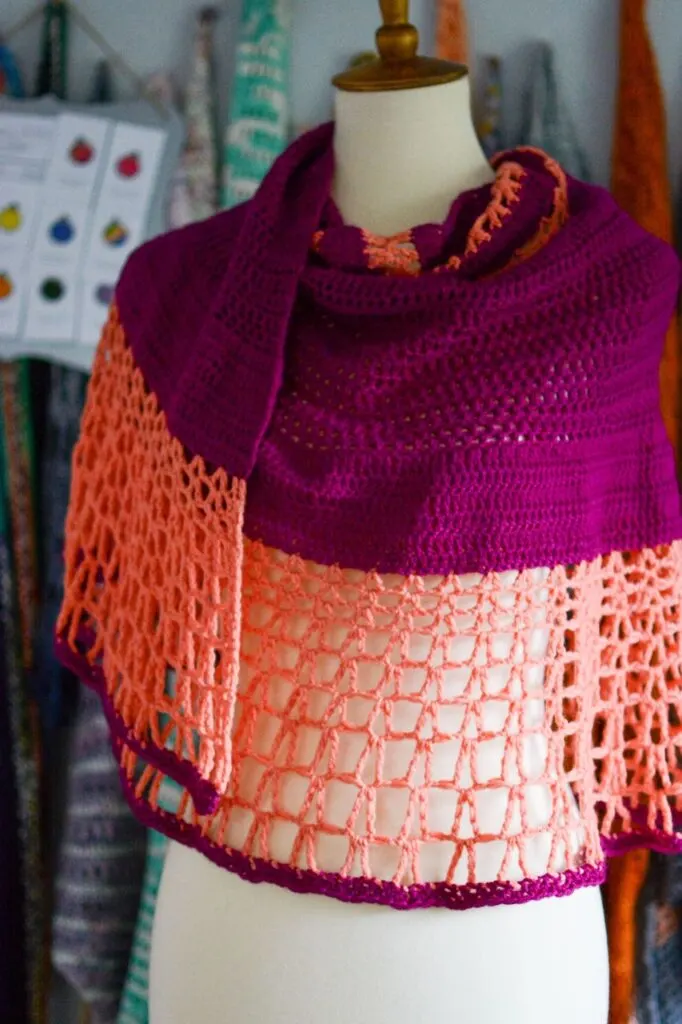 Scenic Route: a large crochet crescent shawl pattern - Dora Does