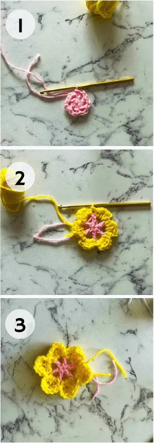 Simple Crochet Flower Construction