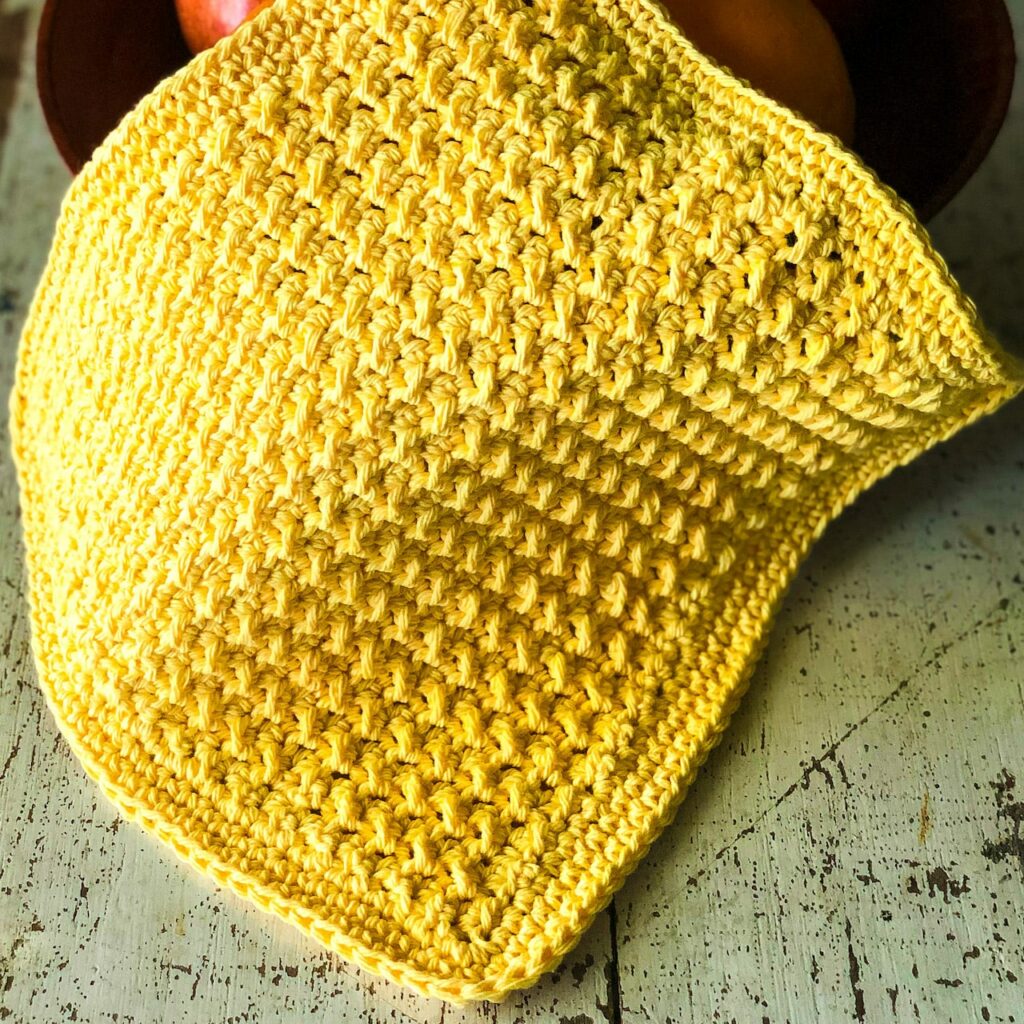 Sunny Days Crunch Stitch Crochet Dishcloth