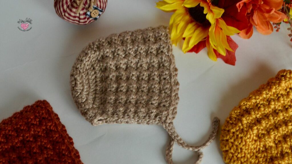 Falling Leaves Crochet Baby Bonnet by Cute and Cozy Crochet