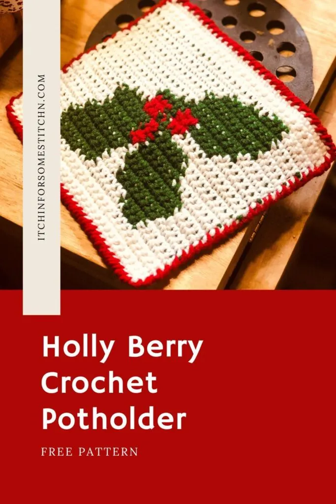 Holly Berry Crochet Potholder_pin 1