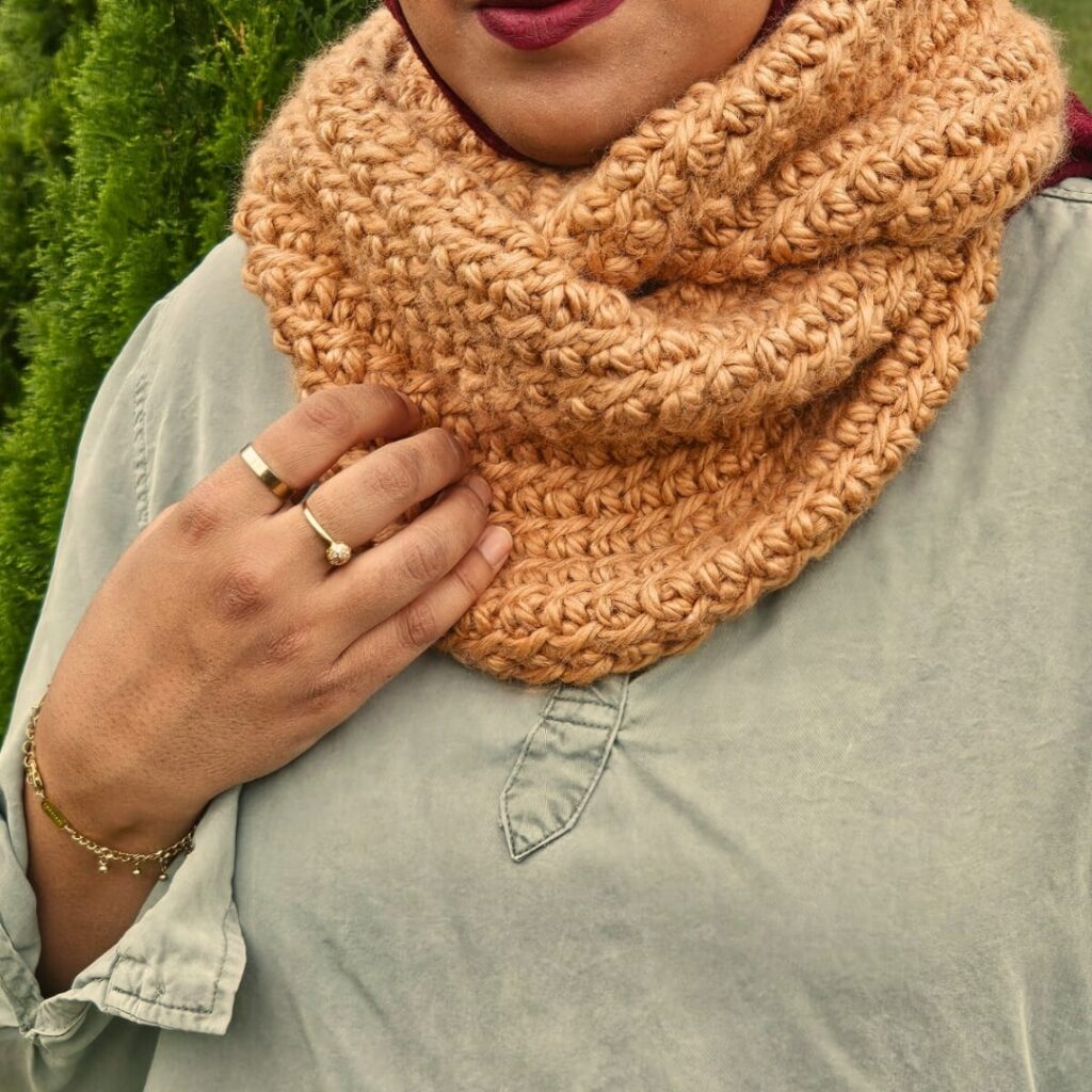 Chunky Tunisian Crossed Stitch Scarf by Noor's Knits