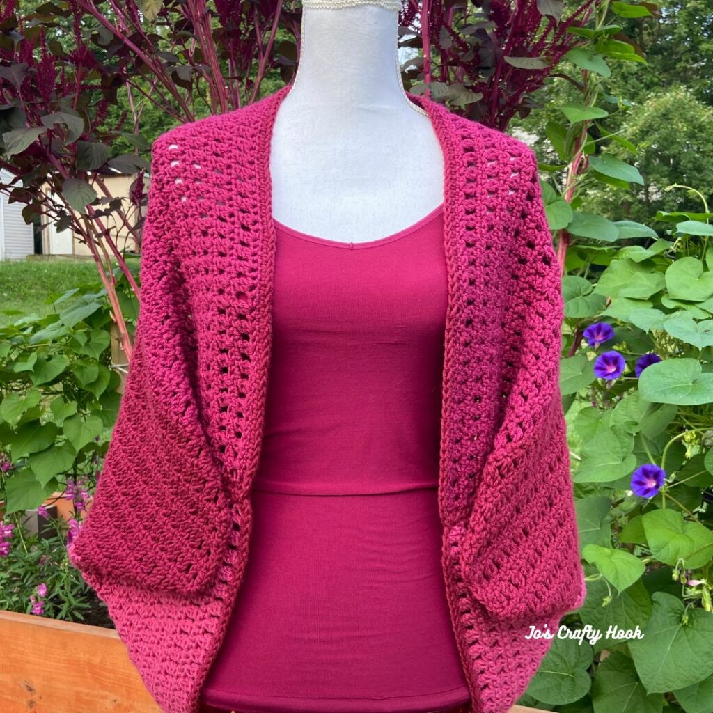 Berry Crochet Cocoon Shrug by Jo's Crafty Hook