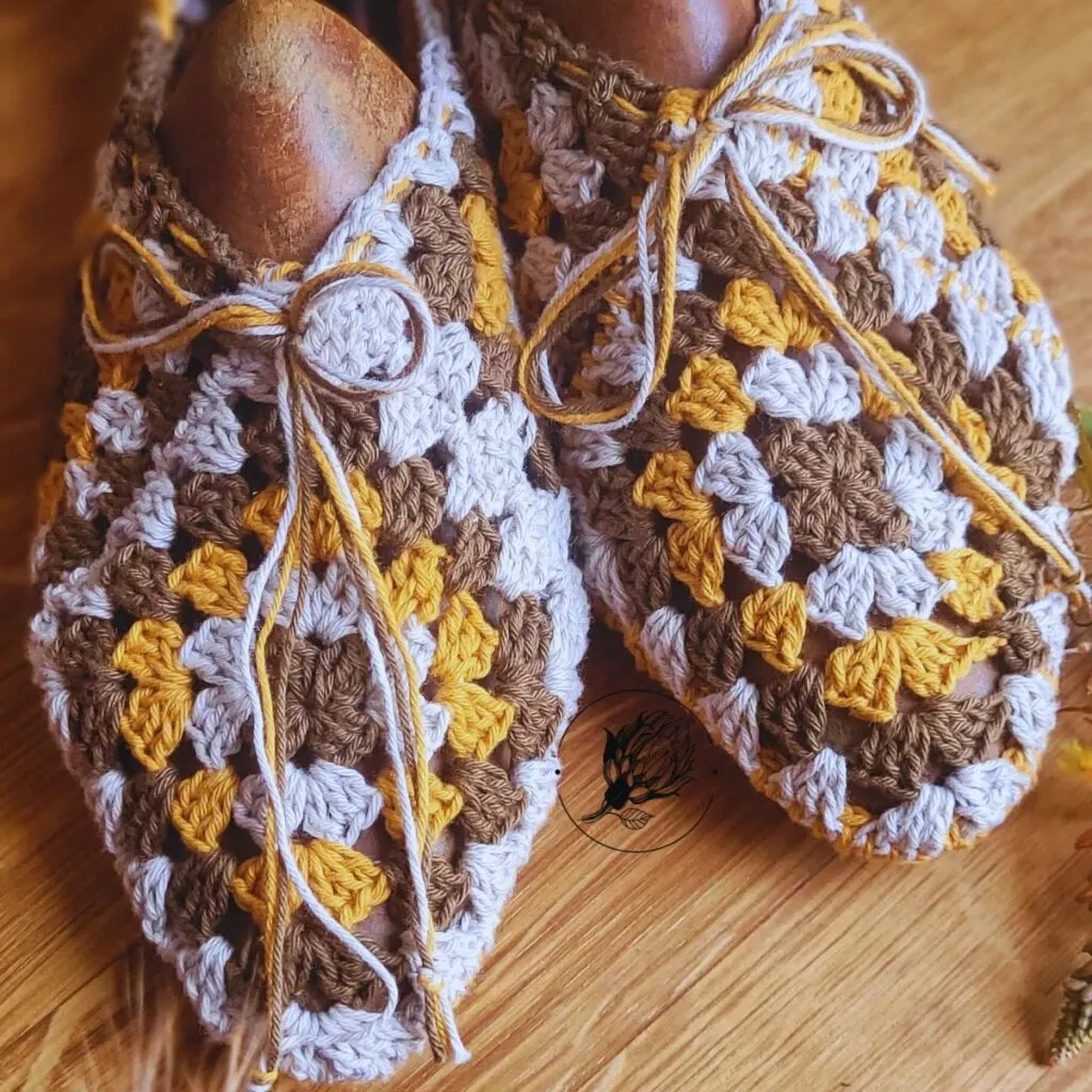 Crochet Granny Square Couch Slippers