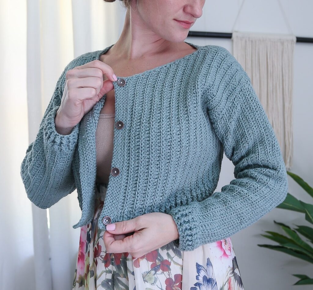 Heritage Cropped Crochet Cardigan by Life and Yarn