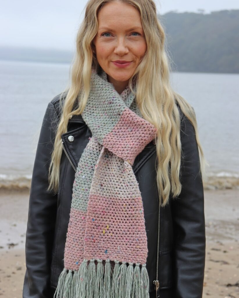 Crochet Moss Stitch Scarf by Annie Design Crochet