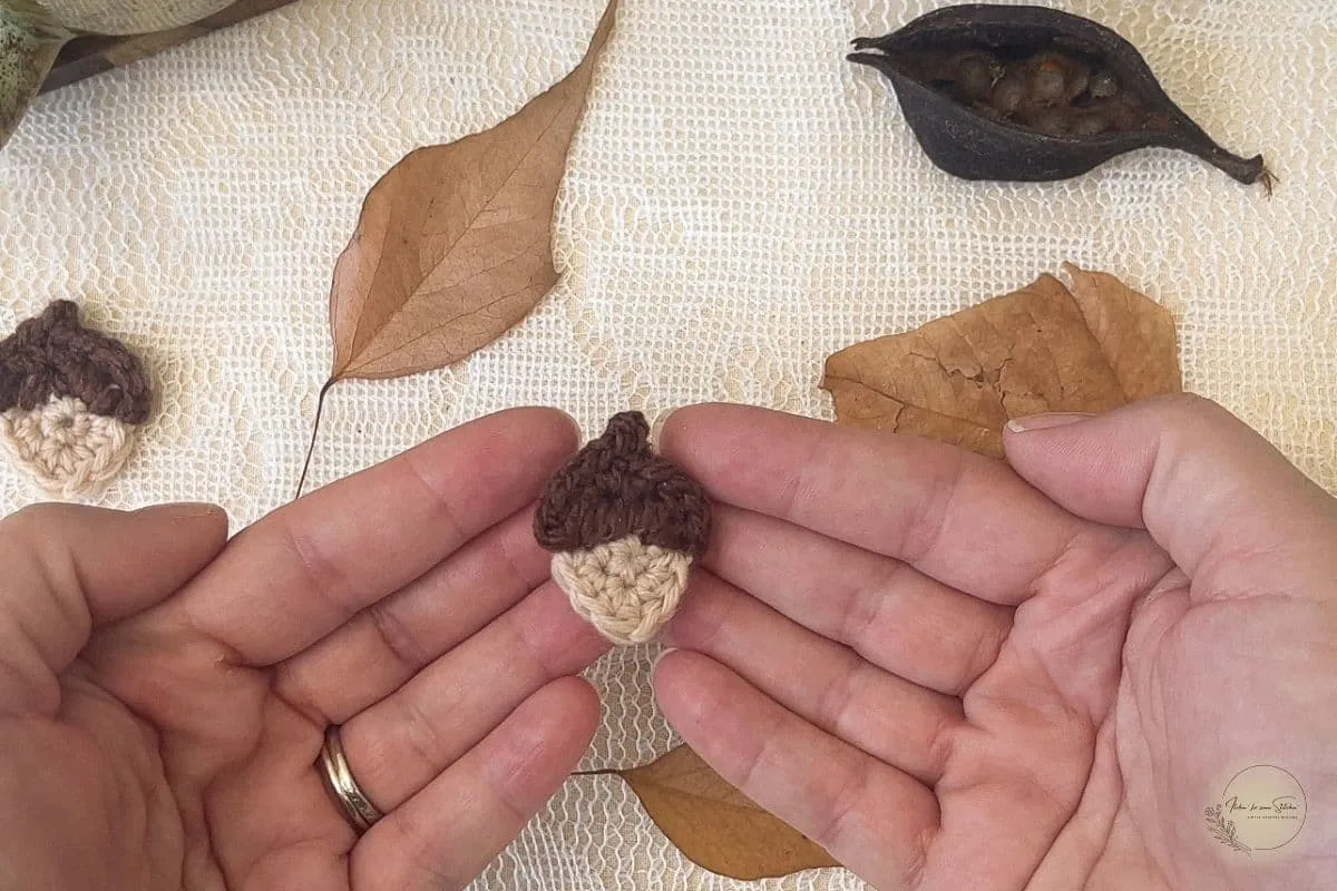 Free Crochet Acorn Appliqu&eacute; Pattern &ndash; Beginner-Friendly Stash-Buster for Fall