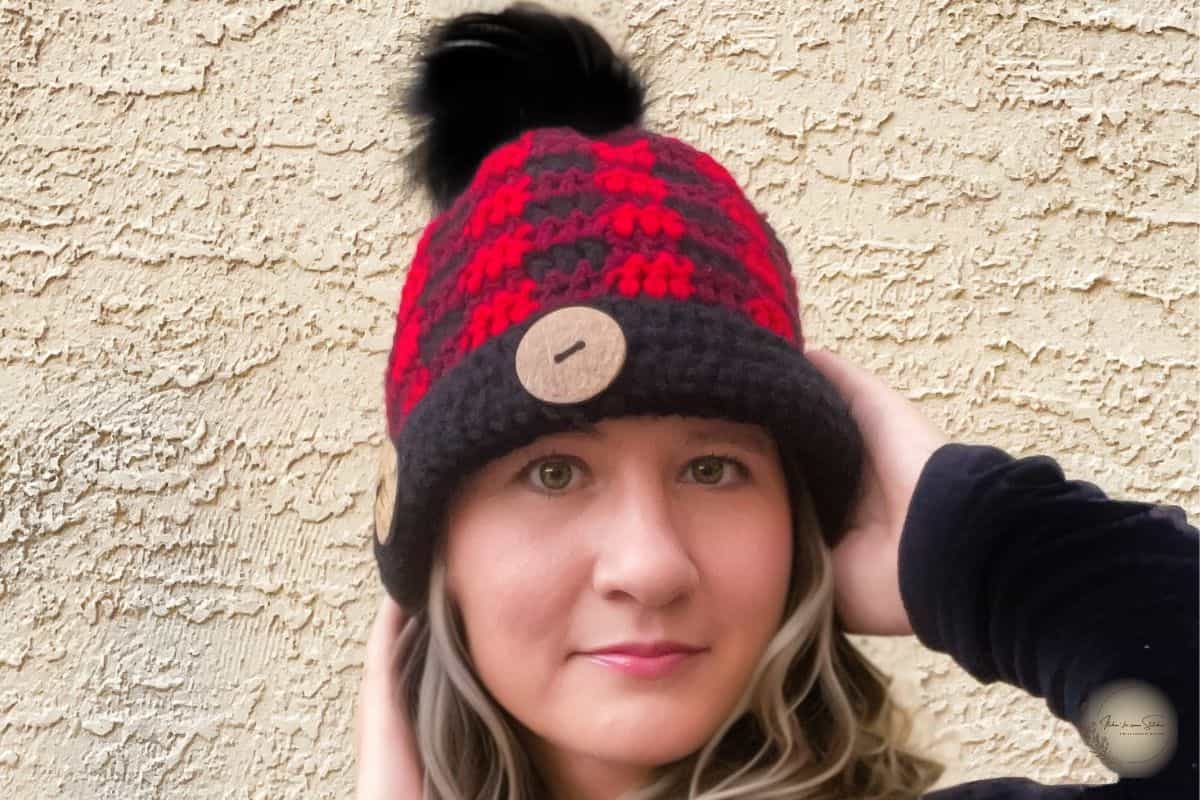 Plaid Crochet Beanie Pattern
